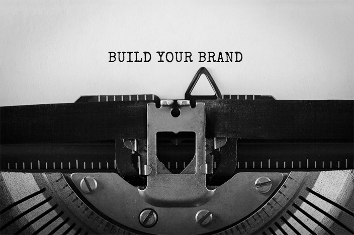 Build Your Brand typed on retro typewriter
