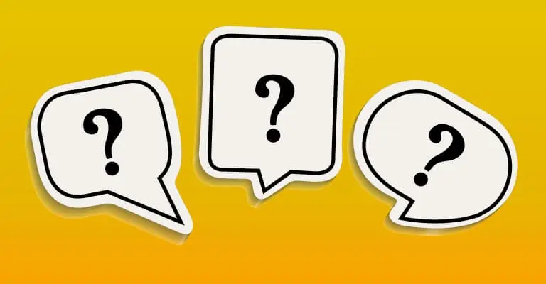 Three question themed speech bubbles sit on a bright yellow background. The visual supports entry level job search tips about preparing answers before interviews and applications.